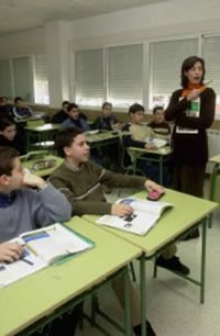 Foto escolares en clase